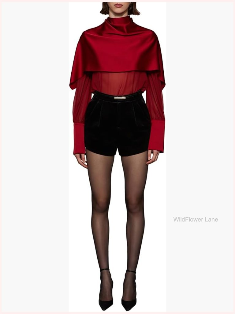 Blouson Style Button-Down Shirt With Exaggerated Cuff Detail